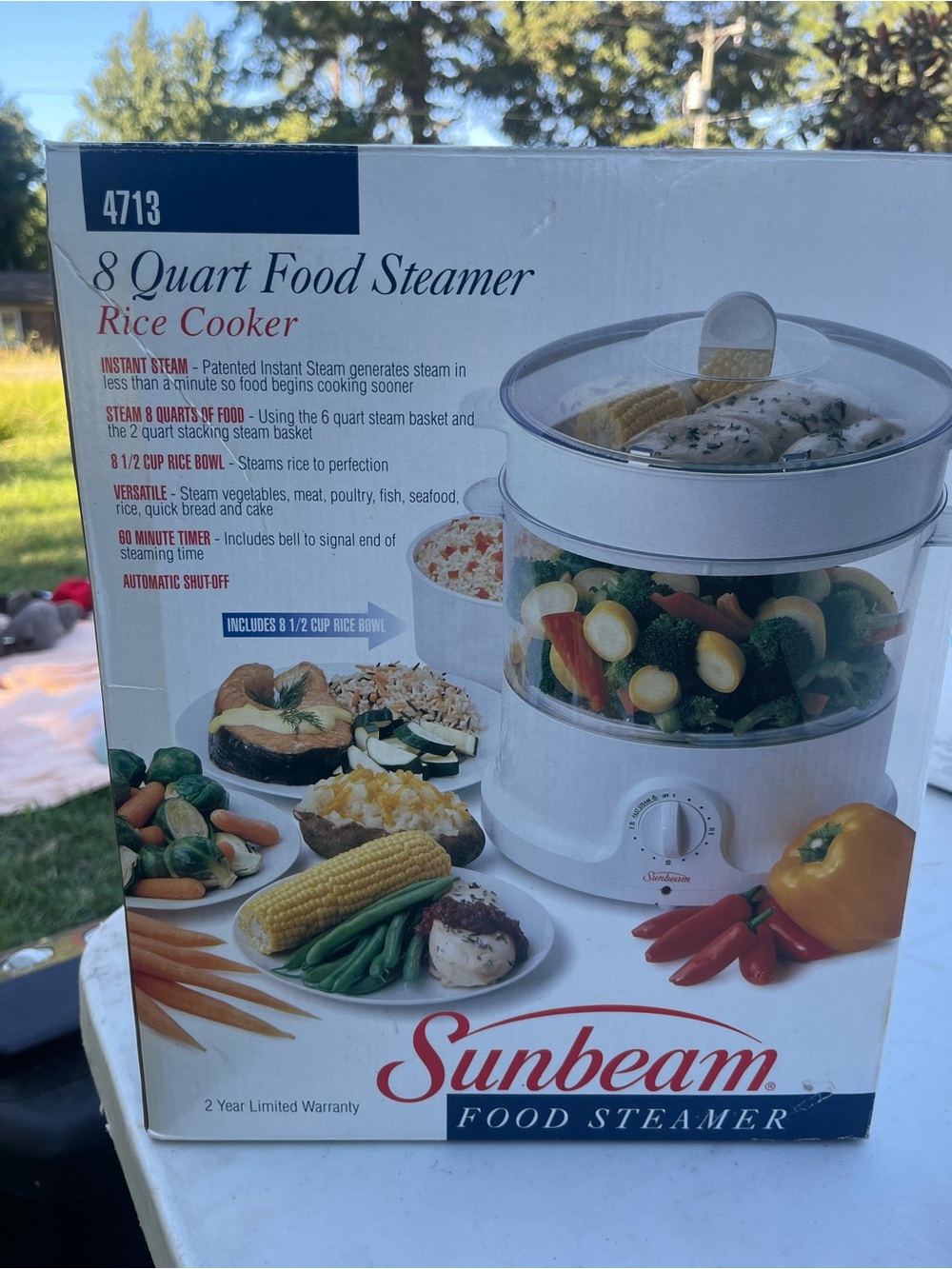 Sunbeam White 8-Quart Multi-Tier Food Steamer